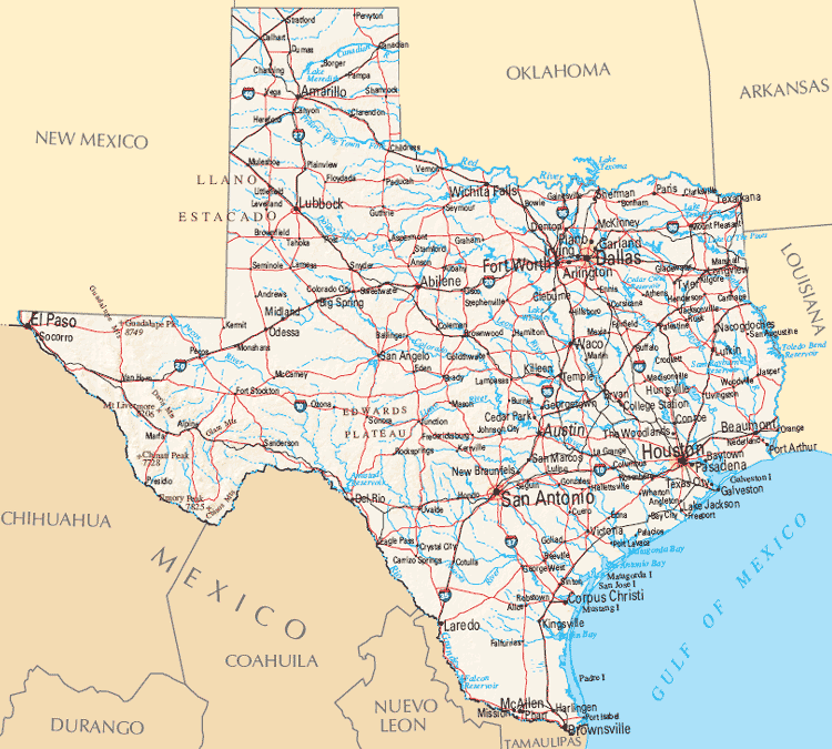 Where can you find a map of Cities and Towns in Texas?